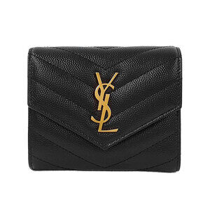SAINT LAURENT Paris Monogram Multifold Wallet Tri fold Short